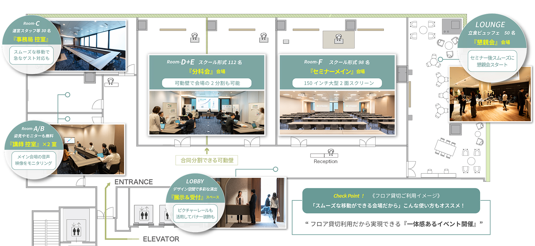 フロア貸し切りで感じる特別感